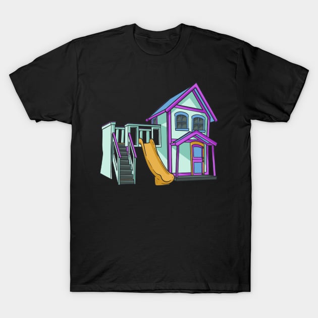 Kids Playhouse Kid T-Shirt by fromherotozero